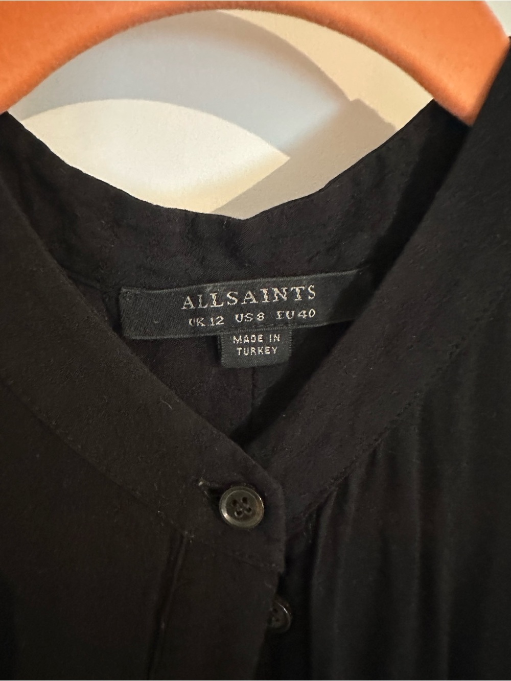 AllSaints Black Button-Front Women’s Shirt